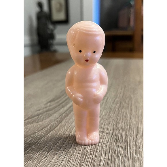 other Other - Vintage Plastic Celluloid Baby Doll 3” Tall Standing Toy Painted Eyes Mouth